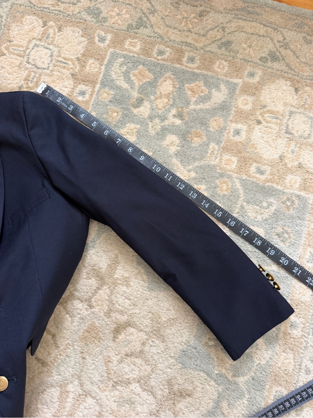 Chaps Boys Navy Blue Blazer Size 12 Regular Single Vent - Picture 10 of 11